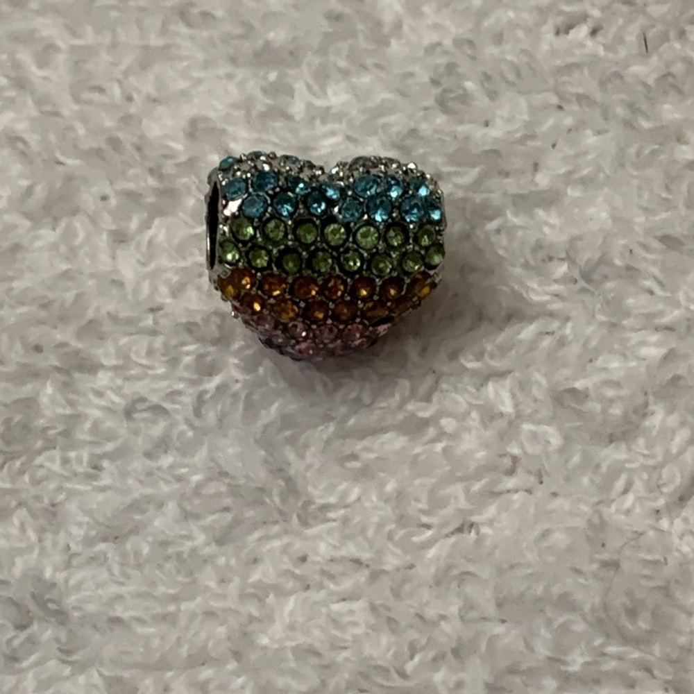 Pave open my heart charm fits pandora​ - Picture 4 of 5